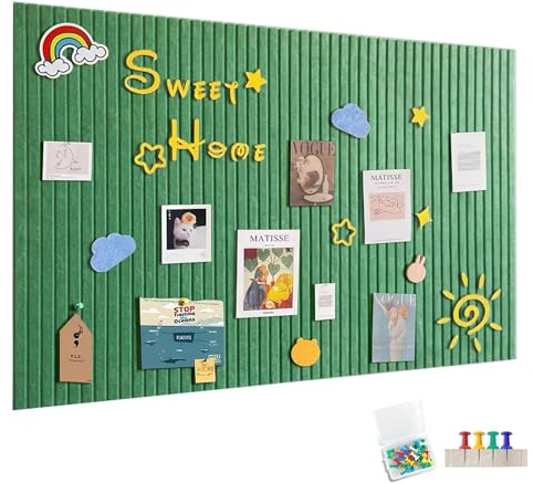 Große Filz Pinnwand Selbstklebend ，60 x 40cm Filzboard，dekorative Pinnwand aus Filz， 0,9cm dick，faltbare Fototafel Memotafeln Memo Boards Bulletin Board Wanddekoration für Büro Küche-Türkis