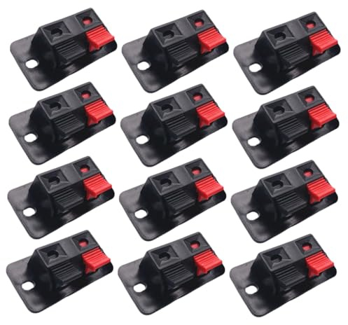 HONMEET 30 pezzi Connettore Terminale Vie per Casse Acustiche Morsettiera in Plastica e Ferro per Collegamento Sicuro Accessorio Audio per Trasferimento Segnale Ottimale