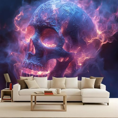 Fotomurale Gotico Carta da parati murale 400x280 cm TNT Murale Teschio alla moda Decorazione da Muro XXL Poster Gigante Design Carta per pareti Minimalismo