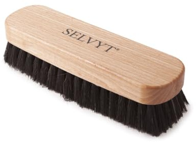Selvyt Beechwood Luxury Horse Hair Buffing and Polishing Brush for Shoes and Boots (Medium, Black)