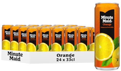 Minute Maid Jus d'Orange 100% Fruit, Boisson aux Fruits Concentrée, 33cl, Lot de 24 Canettes