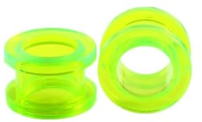BWDHJLEY 2 tapones acrílicos para medir la oreja, dilatador de oreja verde, aro para hombres y mujeres, joyería para piercing corporal