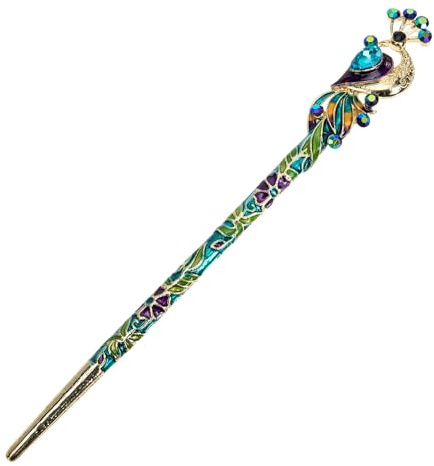 OSOLADY Forcina per Chioma Chignon in Lega Resistente, Bastoncino Cinese Retrò Azzurro, Accessorio Decorativo per Donne e Ragazze, per Acconciature Quotidiane e Feste