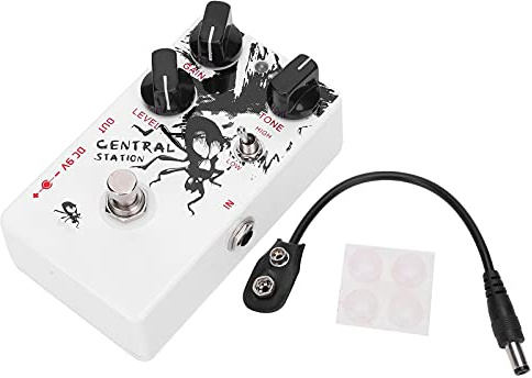 Pedale per effetti Distorsione a tubo elettronico Pedale per chitarra in metallo con distorsione a tubo analogico Suono ricco di sovraccarico per chitarristi elettrici Scocca in
