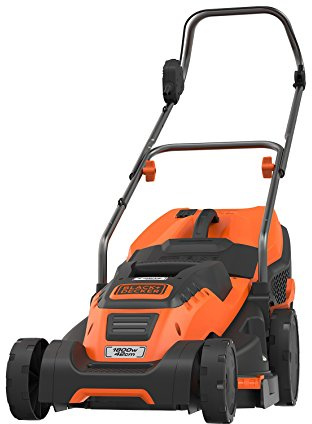 Black+Decker 1800W Edge-Max Elektro-Rasenmäher EMAX42, 42 cm Schnittbreite, E-Drive Technologie und Compact & Go Funktion, schwarz orange