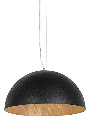 Qazqa Modern Pendelleuchte, Pendellampe - Magna Xingjin - Schwarz Gold, Rund, 50cm, Ideal als Wohnzimmerlampe