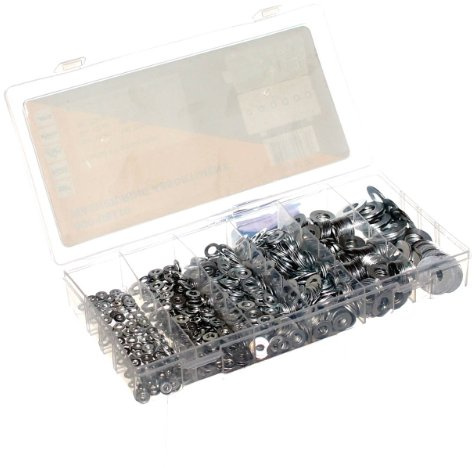 900 Teile U-Scheiben SET M3-M10 in Sortierbox Sortiment-Kasten Unterlegscheiben Neu Old-Harvest