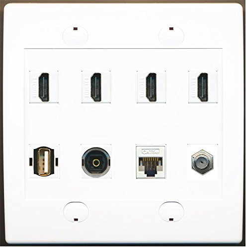 Riteav 4 x HDMI 1 x USB + cavo Ethernet ottico digitale coassiale e cavi