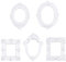 FINGERINSPIRE 5 cornici Vintage in Resina (5 Diversi Stili e Dimensioni), Stile retrò Bianco Fiore Ovale Rettangolare Cornice Senza Vetro, Cornice da Tavolo per la Fotografia casa Decorazione