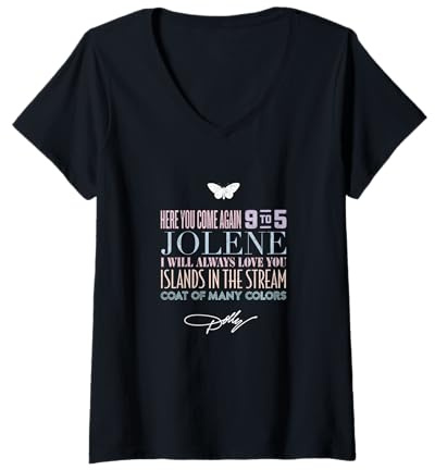 Femme Les plus grands succès de Dolly Parton T-Shirt avec Col en V