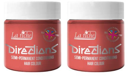 2 x La Riche Directions Semi-Permanent Hair Color 100ml Tub (Peach)