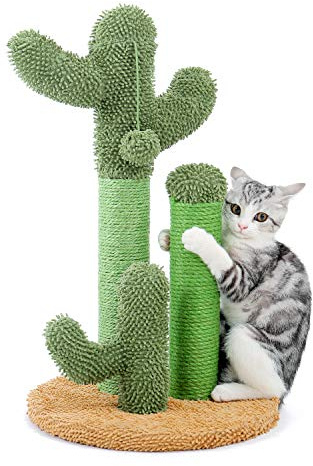 PAWZ Road Cactus Scratching Posts, Creative Cat Tree design, 3 Posts in 1 Set, Brown, M 53cm