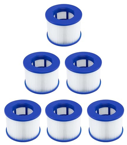 Hrozny Hot Tub - Cartuchos de Filtro para SPA Clever SPA, 75 x 100 mm, 6 Unidades