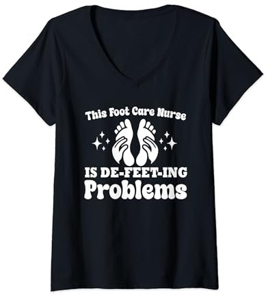 Damen Lustige Fußpflege Krankenschwester Spruch tragen Podologie Krankenschwester Humor T-Shirt mit V-Ausschnitt
