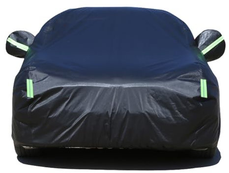 LHZPGC Autoabdeckung für VW Polo Mk6 Hatchback 2017-2024, Four Seasons Plus Velvet wasserdichte Sonnenschutz-Vollgarage fürs Auto,B-Black