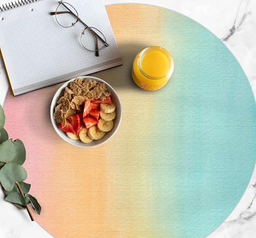 VINILIKO Design | Set de 4 Individuales de Mesa de Vinilo Miami diámetro 40 cm - Pack de 4, Salvamantel, Impermeable, Lavable, Antimanchas, Antideslizante