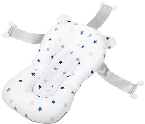 ERINGOGO Rutschfester Babybadesitz für Neugeborene mit Abnehmbarem Schwimmpolster aus Baumwoll Spandex Gewebe und Vielseitiger Kompatibilität für Badewannen