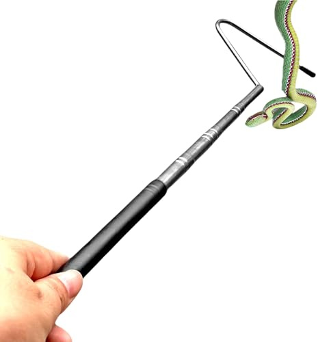 Gancho de serpiente | Manipulador y recuperador de serpientes | Limpieza de fontanería, baño, cesta de skimmer de piscina, gancho telescópico a prueba de mordeduras con mango antideslizante