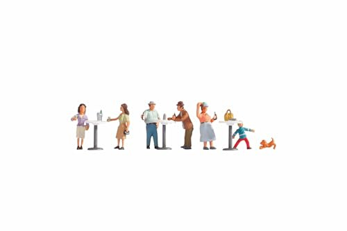Noch - 15833 - Modélisme Ferroviaire - Au Café - 6 Figurines + Accessoires