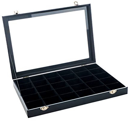 Schmucklade Schmuckkasten Schmuckkästchen Schmuckaufbewahrung Schaukasten Schmuckdisplay mit 30 Fächern