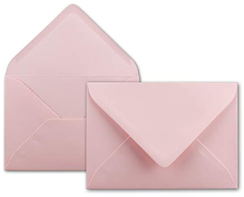 50 x rosa brevkuvert – 80 g/m² – kuvert i DIN B6-format 12,5 x 17,6 cm – våtlimning utan fönster