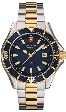 Swiss Alpine Military Herren Uhr Analog Quarz 7040 Edelstahl