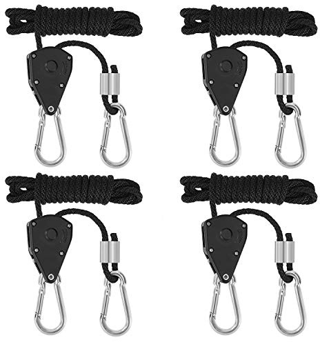 Seil Ratsche Verstellbarer Aufhängen Seilaufhänger Seilratsche für Pflanzenlampe Wachsen Licht Zimmerpflanzen 1/8 Zoll 150lb Kapazität 2 Paar