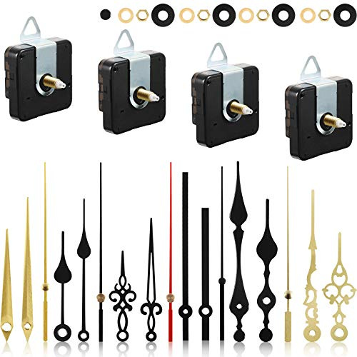 Outus 4 Stücke Quarz Uhr Uhrwerk Mechanismus Nicht Tickender DIY Uhrwerk Mechanismus mit 6 Uhrzeiger Sets für Reperatur Teile Ersatz
