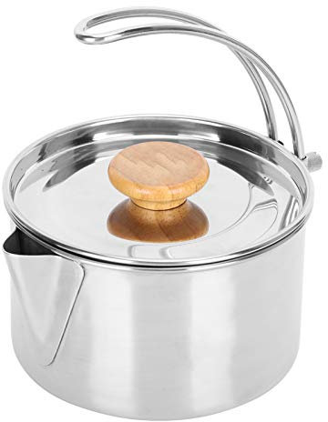 VBESTLIFE Bouilloire à café, Pot Portable, théière sifflante, Design Pliable, poignée Ergonomique, pour Le Camping, Pique-Nique, Barbecue