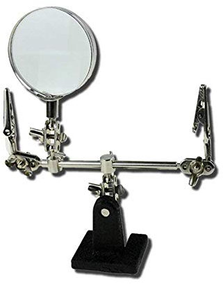 SXSGSM Loupe, Bureau Mains Libres Loupe Pince Auxiliaire Réparation Clip Loupe Pliante Fer Stand Téléphone Réparation Identification Soudage Électronique Gravure 62Mm The New