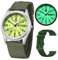Gosasa Unisex Military Watches Sport Textile Nylon Strap Stylish Men Watch Luminous Fashion Watches Analog Display Quartz Waterproof Casual Wristwatch, A-Green Luminous, Casual
