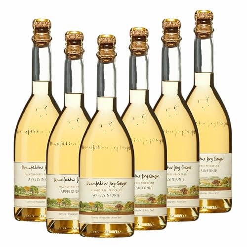 Jörg Geiger Apfelsinfonie Alkoholfrei | Sekt ohne Alkohol 6er-Paket | Prickelnder alkoholfreier Genuss mit Apfelaromen | ideal zum Anstoßen und Verschenken