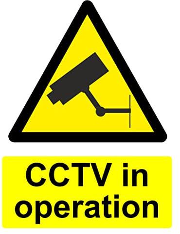 Rubigo 1/2/4/6/10PK CCTV Signs - 20 x 15cm Indoor/Outdoor Security Signage - Self Adhesive CCTV Stickers - Safety Signs