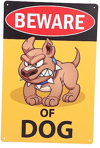 Mobestech Cartel De Advertencia De Perro Cuidado Letrero De Jardín De Hierro Señal De Precaución Para Evitar Mordeduras Decoración Exterior Para Patio Fácil De Colgar La Cerca