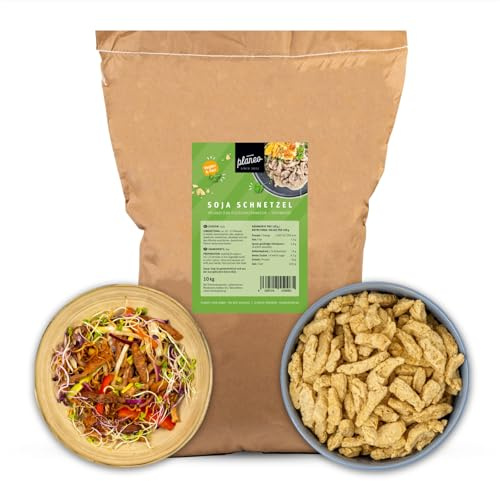 Planeo Soja Schnetzel 10 kg – Gentechnikfreies Sojafleisch aus österreichischem Anbau, ideal für Eintöpfe und zum Braten, perfekt für die Gastronomie