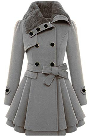 rtdgcv Damen Windjacke Warm Outwear Knopfverschluss Asymmetrischer Saum Mantel Mantel Maxi Damen Herbst College Jacke Damen Baumwolle Teddyjacke Damen mit Bindegürtel
