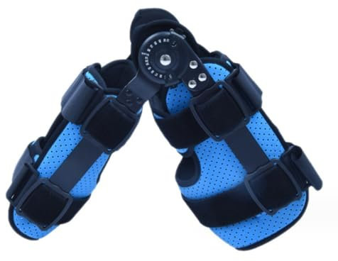 Beue Rodillera ajustable transpirable para la fijación de la articulación de la rodilla, férula ortopédica para la pierna, aparato de entrenamiento para rehabilitación postquirúrgica a pie,L