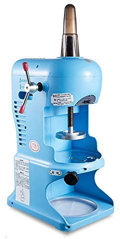 HWSY Commercial Electric Ice Shaver Snow Cone Maker Machine Thickness Adjustable Shaved Ice Crusher 90Kg/H For Milk Tea Shop, Coffee Shop, Home,White (Blue) Interesting
