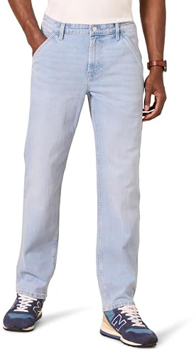Amazon Essentials Jeans de carpintero de ajuste relajado para hombre, color azul claro, talla 40W x 32L