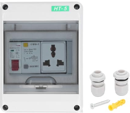TICFOX Caja De Distribución De Montaje En Superficie Con 250VAC 10-16A Enchufe De 3 Orificios MCB RCBO Disyuntor IP65 Caja Eléctrica Impermeable