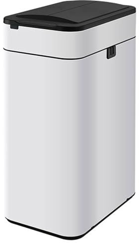 HBBursts Poubelle en Acier Inoxydable, Poubelle Automatique sans Contact, Étanche avec Couvercle, for Cuisine, Salle De Bain, Salon (Color : White, Size : 60L)
