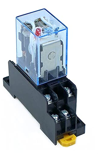 elektronischer Schalter 1 Stück Relais LY2NJ DC12V AC12V DC24V AC24V Kleines Relais 10A 8 Pins Spule DPDT mit Sockel (Size : DC 24V)
