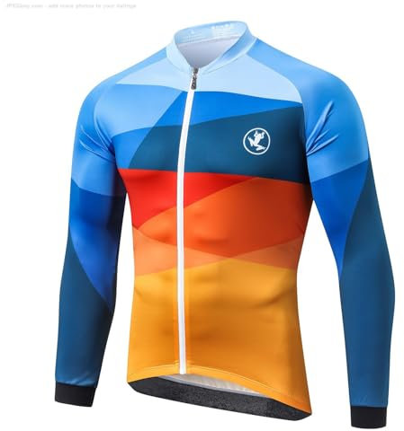UGLY FROG Radtrikot Herren Lange Ärmel Sommer Rennrad mit Taschen Atmungsaktive Schnell Trocknen Elastische MTB Trikot Fahrrad Short Sleeve Jersey für Radsport Sport