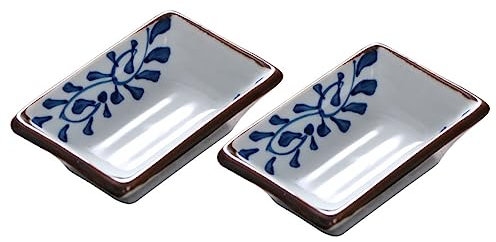 COLLBATH 2pcs Ceramic Sauce Dishes Dipping Sauce Bowls Soy Plates Hotel Restaurant