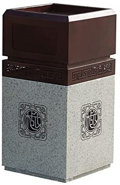 ZONABSQQ Polyvalent Imitation Marbré Poubelle, Acier Inoxydable Rectangle Extérieur Intérieur Poubelles Publiques Seau De Stockage Poubelle Debout Fonctionnel