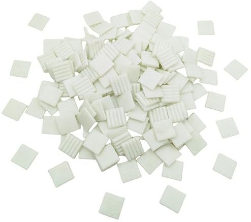 BTMIEY 500 g Quarz-Mosaikfliesen, 2 cm, mehrfarbige Mosaik-Steine für DIY-Mosaikherstellung, Handwerk, Hobby, Kunst, Heimdekoration, Wanddekoration (weiß)