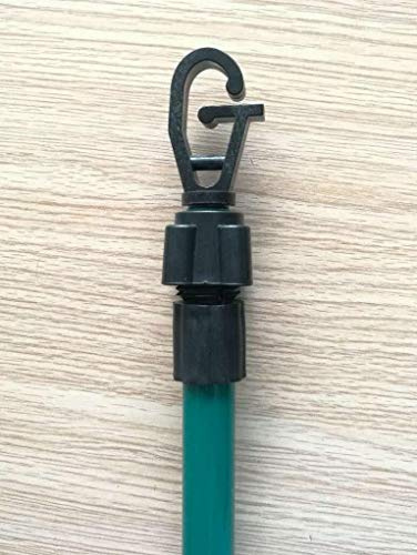 Prop - Tendedero de metal galvanizado para interiores y exteriores, extensible, extensible hasta 2,4 m, telescópico, fuerte en 3 partes (1 paquete de bloqueo giratorio)