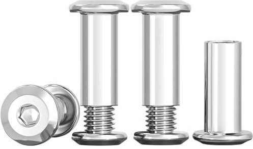 Drenky 10 Piezas Tornillos De Conexión M6 De Manguito Acero Inoxidable A2 V2A (10 x Tornillos, 10 x Tuercas Cilíndricas) M6x16mm Conector Para Muebles, Armarios