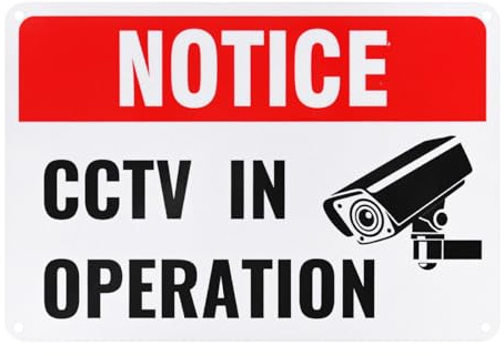 M METERXITY 1-Pack Notice This Property Is Protected by Video Surveillance Sign, 10 x 7 Private Property Aluminum Warning Reflective Security Camera Sign for House/Business/CCTV