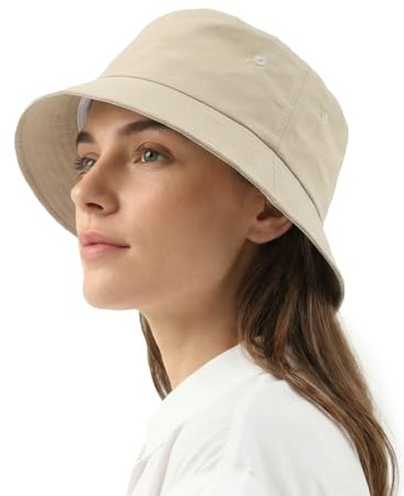 Zylioo fiskarhatt XXL/XL/L, stort huvud UV fiskarhatt, solskydd hinkmössor, sommar snabbtorkande golfhatt, Beige, L
